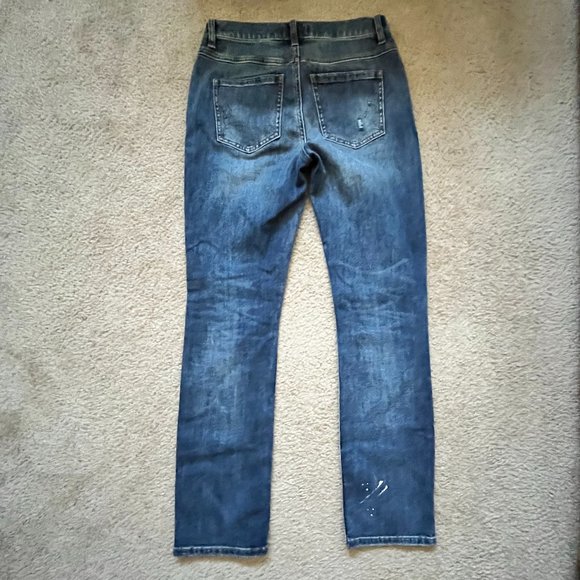 Cabi Button Fly Straight Paint Splatter Jeans Size 4 - Picture 7 of 9